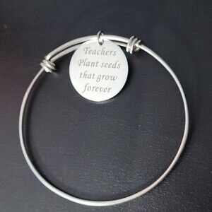 Silver Inspirational Bangle Bracelet